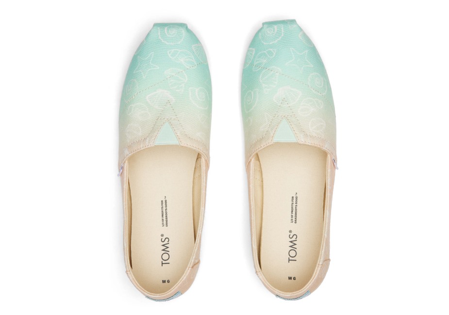 Toms çoklu Ombre Espadril Deniz Kabuğu Deniz Mavisi Ombre