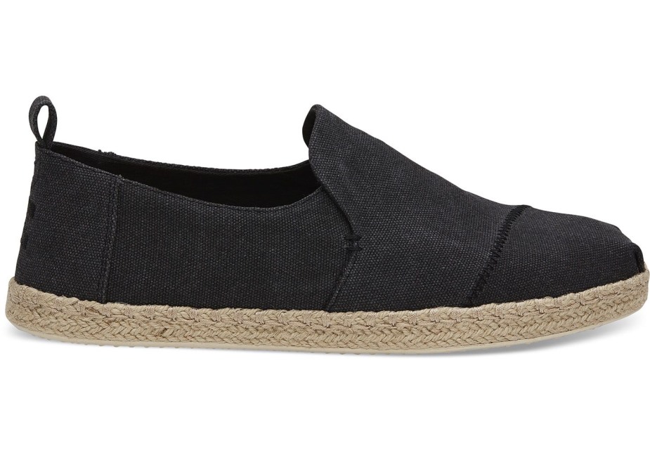 Toms Espadrille Alpargata Siyah Yıkanmış