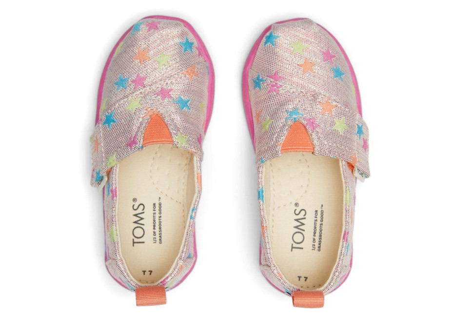 Toms Minik Alpargata Parıltı Yıldızlar Mercan çoklu