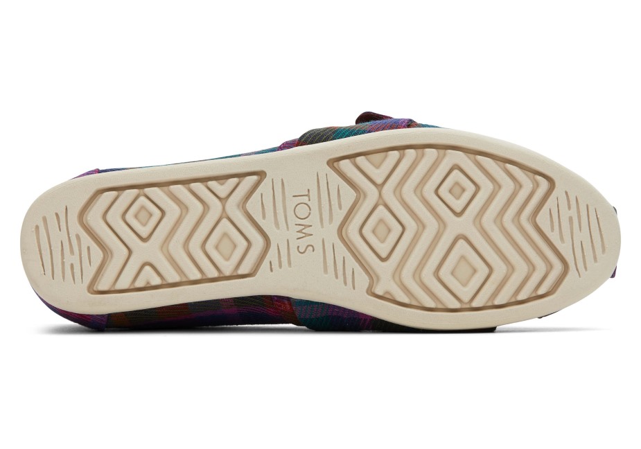 Toms Alpargata Ekose Yay Fuşya Ekose