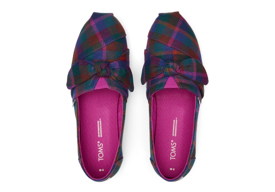 Toms Alpargata Ekose Yay Fuşya Ekose