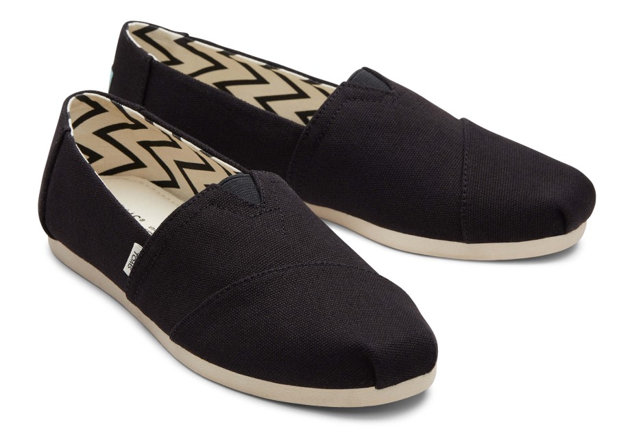 Toms Alpargata Geri Dönüştürülmüş Pamuk Kanvas Siyah