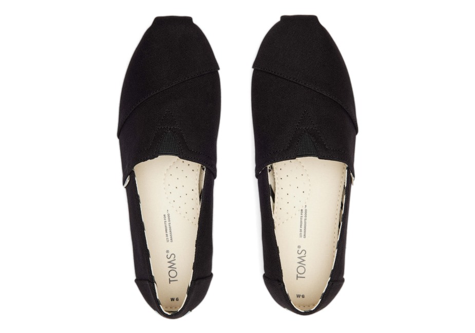Toms Alpargata Geri Dönüştürülmüş Pamuk Kanvas Siyah