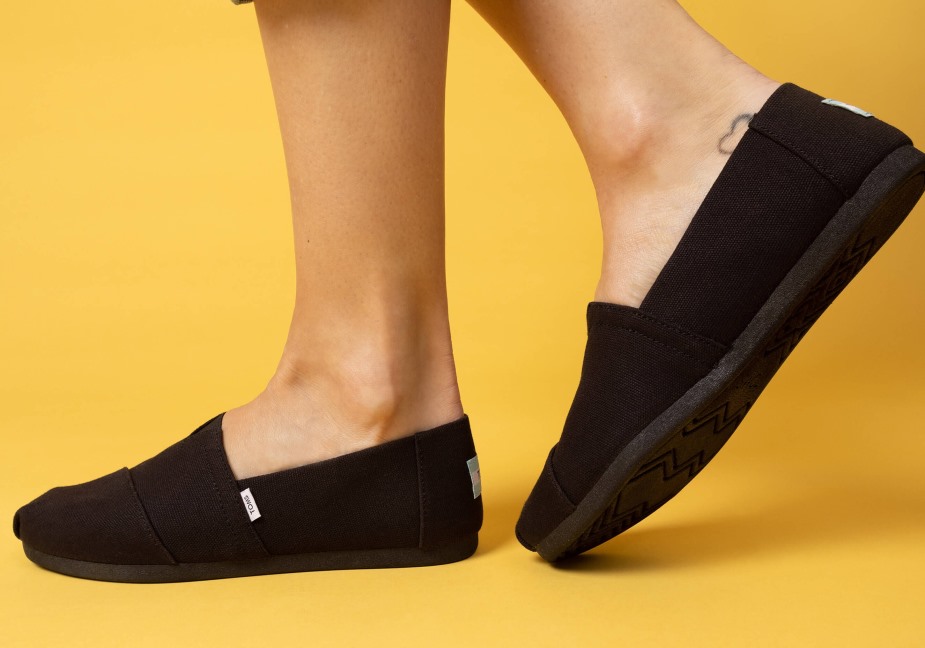 Toms Alpargata Geri Dönüştürülmüş Pamuk Kanvas Siyah