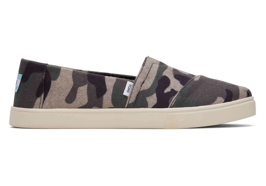 Toms Alpargata çanak Taban Kamuflaj Keçesi üzerinde Kayma