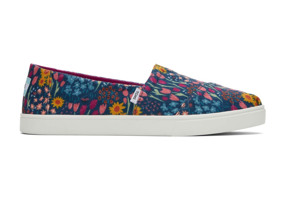 Toms Alpargata çanak Taban Astarı Lacivert çiçekli