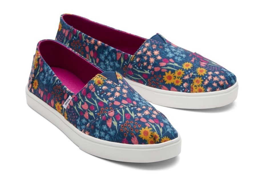 Toms Alpargata çanak Taban Astarı Lacivert çiçekli