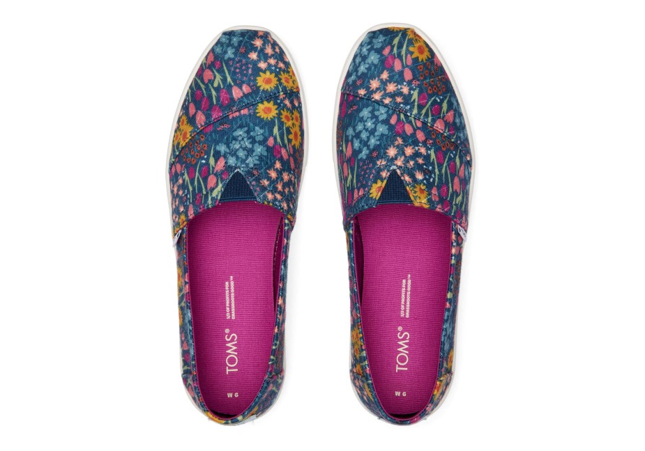 Toms Alpargata çanak Taban Astarı Lacivert çiçekli