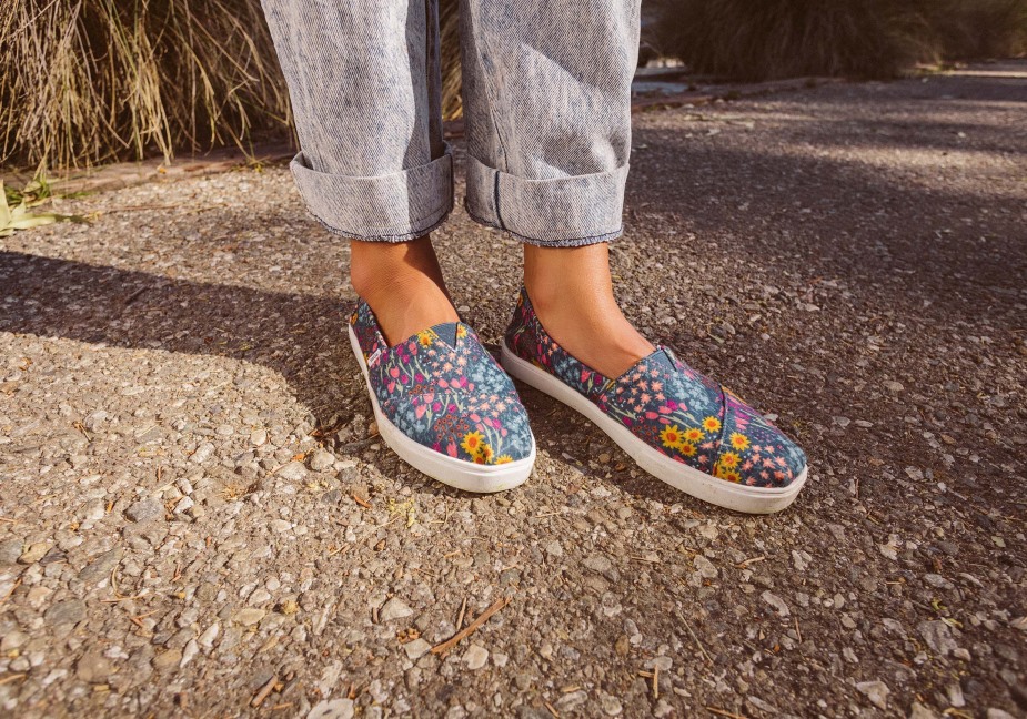 Toms Alpargata çanak Taban Astarı Lacivert çiçekli