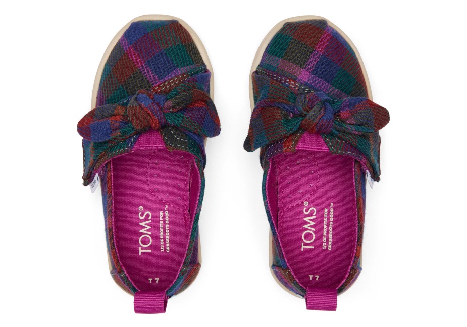 Toms Minik Alpargata Ekose Yay Ekose Fuşya