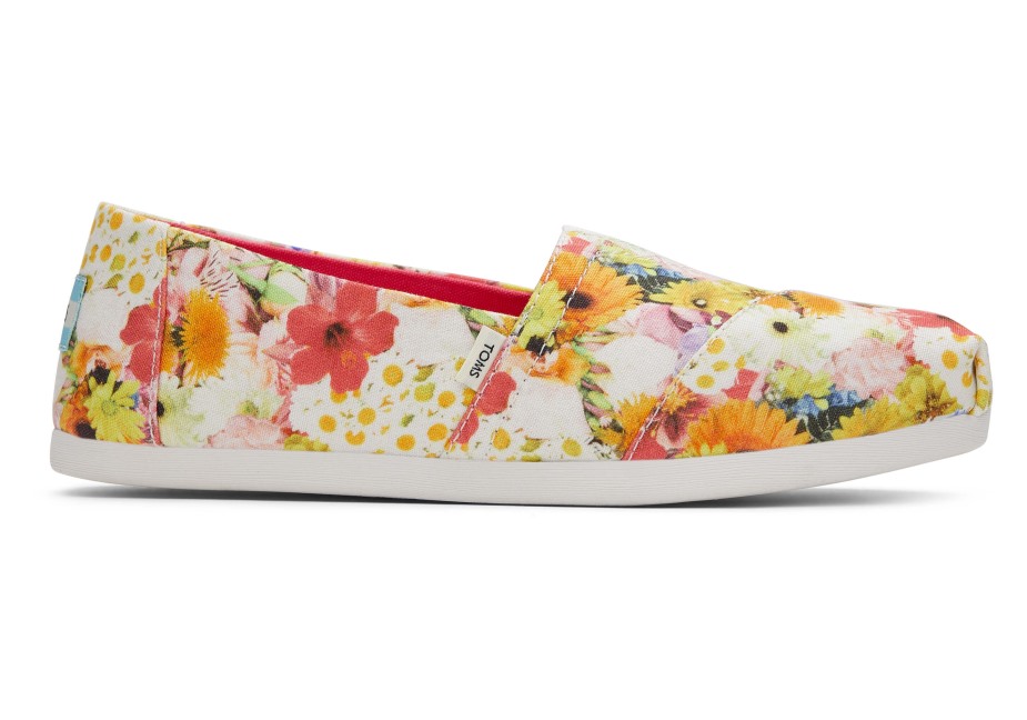 Toms çiçek Kolaj Alpargata Beyaz