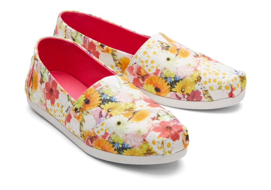 Toms çiçek Kolaj Alpargata Beyaz