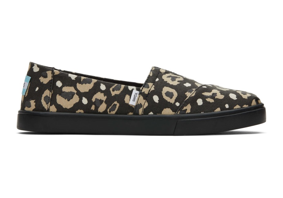 Toms Alpargata çanak Taban Kayması Siyah Leopar