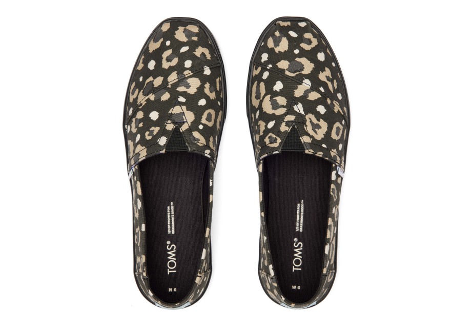 Toms Alpargata çanak Taban Kayması Siyah Leopar